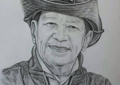 My Father’s Portrait, my gift on his 70th Birthday by Gregorio Gary Umali-Filipino Artist Based in New Zealand
