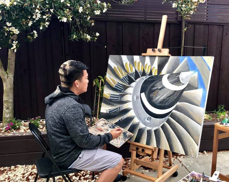 V2500 Engine painting by Gregorio Gary Umali-Umali Art-Pinoy Artist V2500 Engine painting by Gregorio Gary Umali-Umali Art-Pinoy Artist